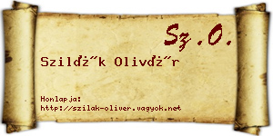 Szilák Olivér névjegykártya